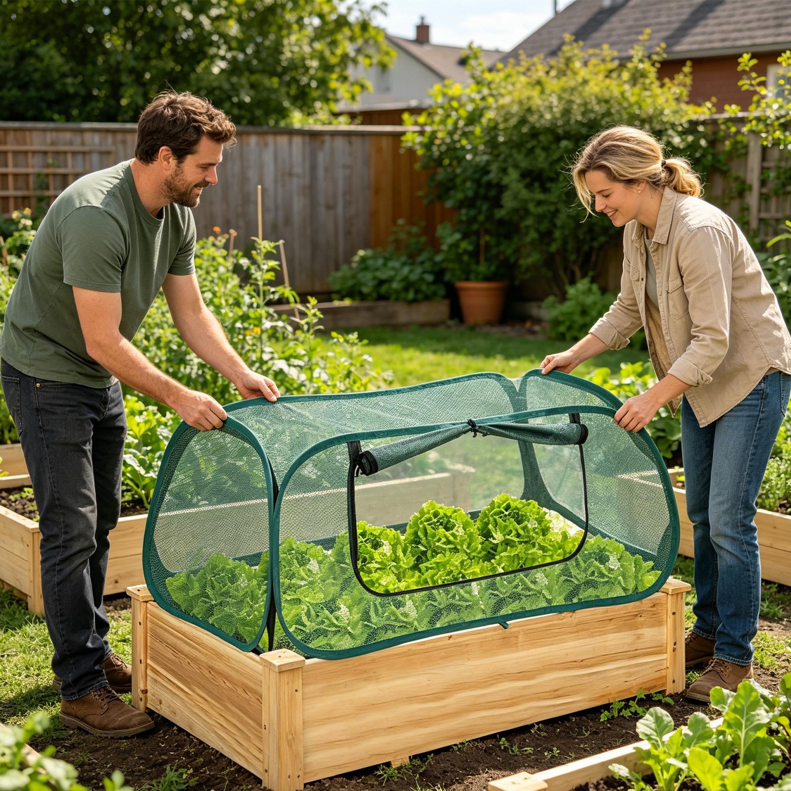 Popup Garden Mesh Plant Cover  - Greenhouse Plastic Film review and price